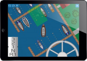 Screenshot: park the boat in the slip within Hafenskipper app
