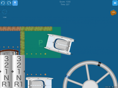 catamaran park in the slip with cross wind