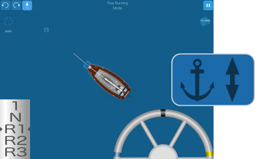 Sailing yacht with unlocked anchor winch